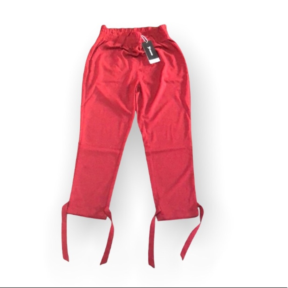 Women Red XL pants paper bag